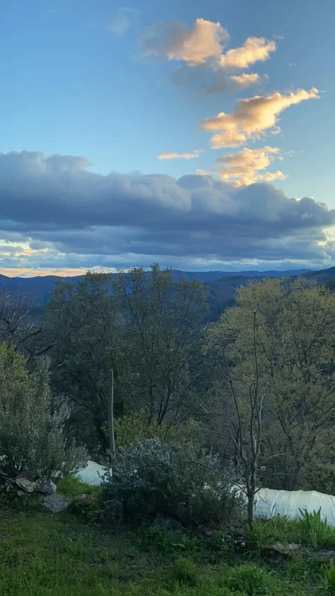 Sunset in Les Cévennes Video stock 346501111