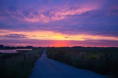 Sunset in the Liemers Stock Photos