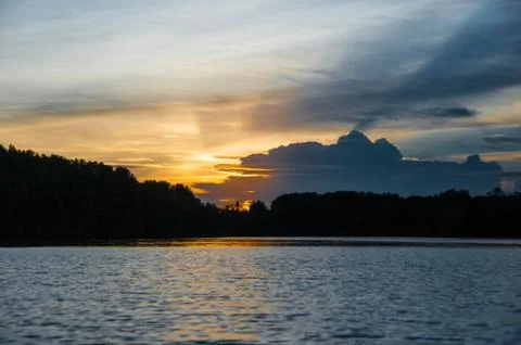 Sunset light and cloud Stock Photos