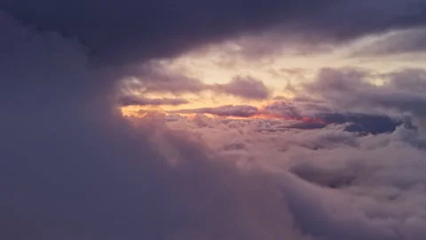 Sunset Light Breaking Through Clouds Over Fjord, Norway Stock Footage 319985512