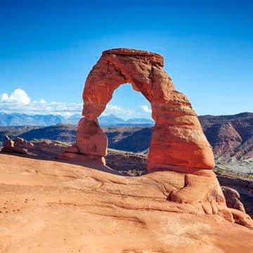 Sunset light at delicate arch Stock Photos