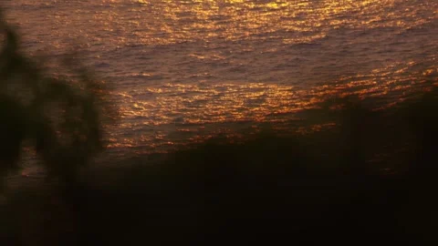 Sunset Light Glowing on Soft Rolling Waves Video stock 311332270