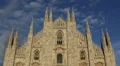 Sunset Light Milan Duomo Square Cathedral Church Italy Skyline Italian Culture HD Footage