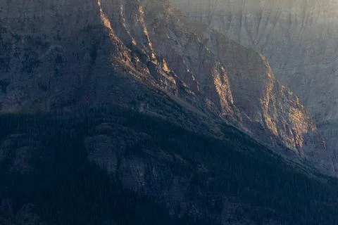 Sunset light on a mountain Stock Photos