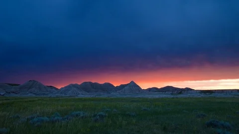 Sunset Light Over Badlands - 4K Timelapse Stock-Footage 109201845