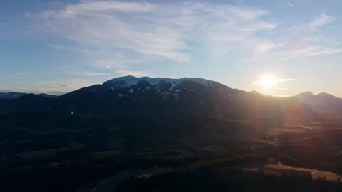 Sunset light over mountain landscape Stock Footage 329405606
