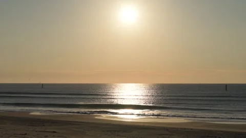 Sunset light over the sea, Aichi, Japan Stock Footage 325833288