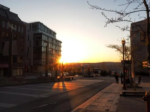 Sunset light in Quebec City Stock Photos