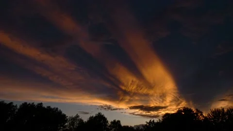Sunset Light Rays Before Thunderstorm Stock Footage 171011756