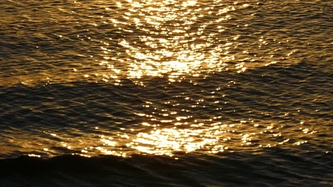 Sunset Light Reflected On Waves Stock Footage 76346696