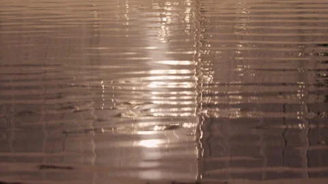Sunset light reflecting on rippling swimming pool water 스톡 동영상 342768334
