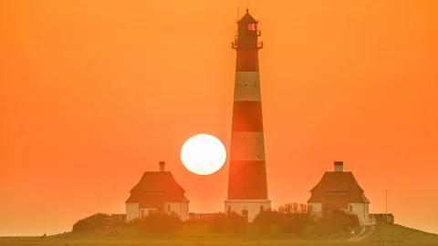 Sunset at the lighthouse Stock Footage 87817845