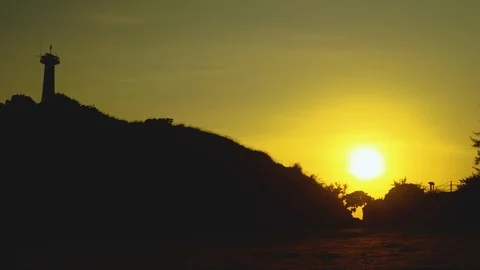 Sunset lighthouse Video stock 122447111