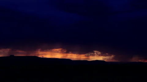 Sunset lightning storm in New Mexico near Pedernal Stock Footage 44213963