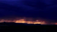 Sunset Lightning Strikes In New Mexico Desert Stock Footage