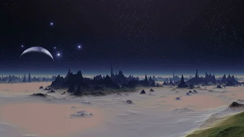 Sunset Lights Alien Planet Video stock 94873017