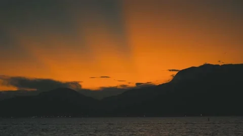 Sunset lights at beach Stock Footage 150494417