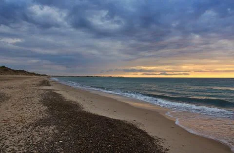 Sunset at Lild Strand, Jammerbugten. Stock Photos