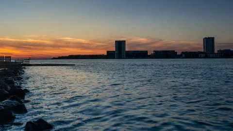 Sunset at Limfjorden Stock Footage 212315167