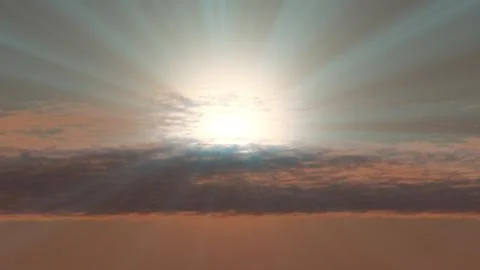 Sunset with line clouds abstract Stock Illustration