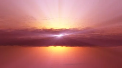 Sunset with line clouds abstract Illustrazione stock