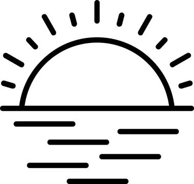 Sunset Line Icon Design Stock Illustration