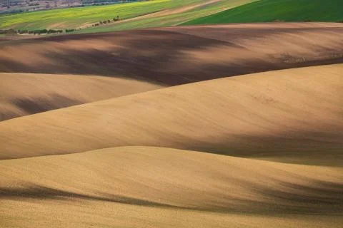 Sunset lines and waves in the spring Foto stock