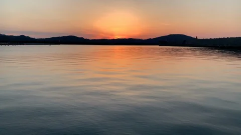 Sunset liquid at the harbor west Japan Stock Footage 107813643