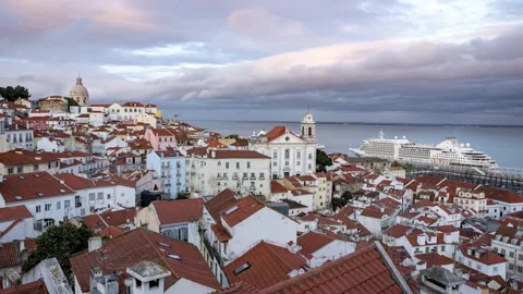 Sunset in Lisbon Timelapse 動画素材 197556809