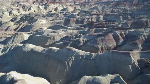 Sunset in Little Painted Desert, Winslow, Arizona, USA. (aerial view) Stock Footage 106916008