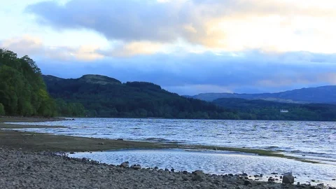 Sunset at Loch Venachar Stock Footage 111590041