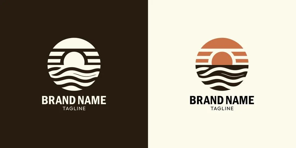 Sunset Logo Vector Illustration Stock Illustration