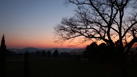Sunset in Lombardy, Italy with Cloud Movement Stock Footage 87223167