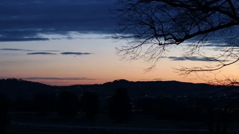 Sunset in Lombardy, Italy with Cloud Movement Stock Footage 87223325