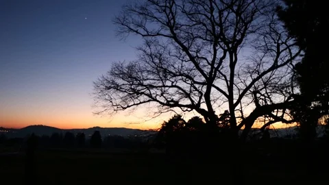Sunset in Lombardy, Italy with Cloud Movement Stock Footage 87223457