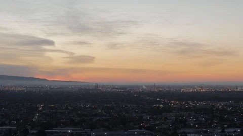Sunset in Long Beach  Stock Footage 92925890