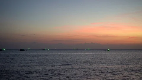 Sunset on the Long beach in Phu Quoc island, Vietnam Stockbeeldmateriaal 106664317