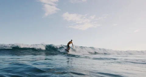 Sunset longboard surfing Stock Footage 109520171
