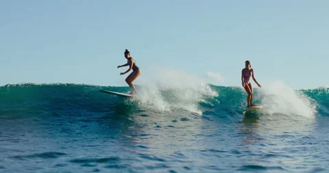 Sunset Longboarding in Hawaii Stock Footage 202061019