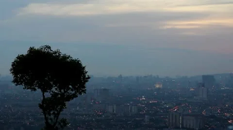 Sunset From Look Out Point in Ampang Malaysia Stock Footage 10728786