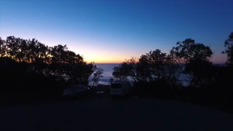 Sunset looking out over Australian beachcliff Video stock 132310381