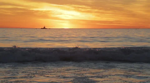 Sunset on Los Angeles Beach Stock Footage 22775208