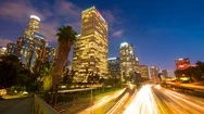 Sunset In Los Angeles Downtown, Hyperlapse Stock Footage