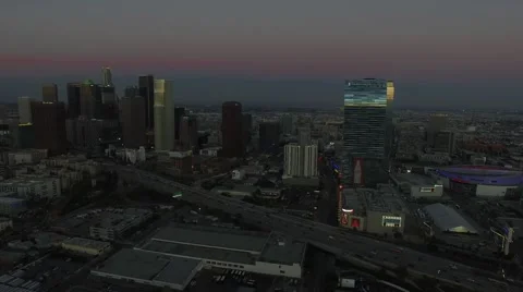 Sunset los angeles drone Stock Footage 54765398