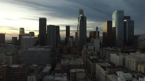 Sunset los angeles drone Stock Footage 55275922