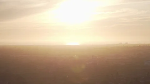 Sunset in los angeles pan across city Stock Footage 84161265