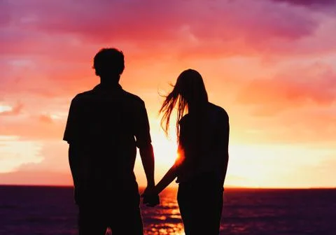 Sunset lovers Stock Photos