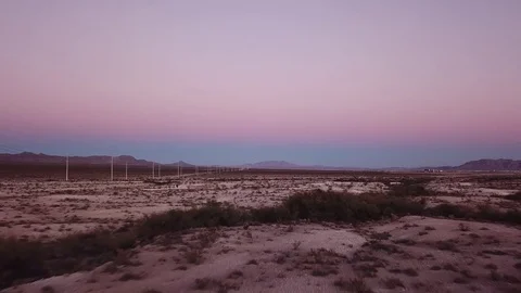 Sunset low desert flyover Stock Footage 81574899