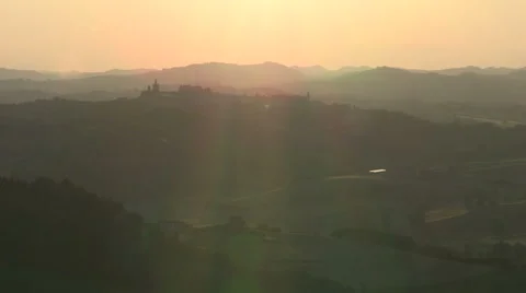 Sunset at Lu Monferrato Stock Footage 59684929