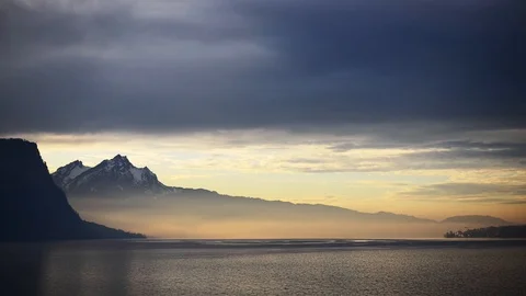 Sunset of Lucerne. Stock Footage 123769750